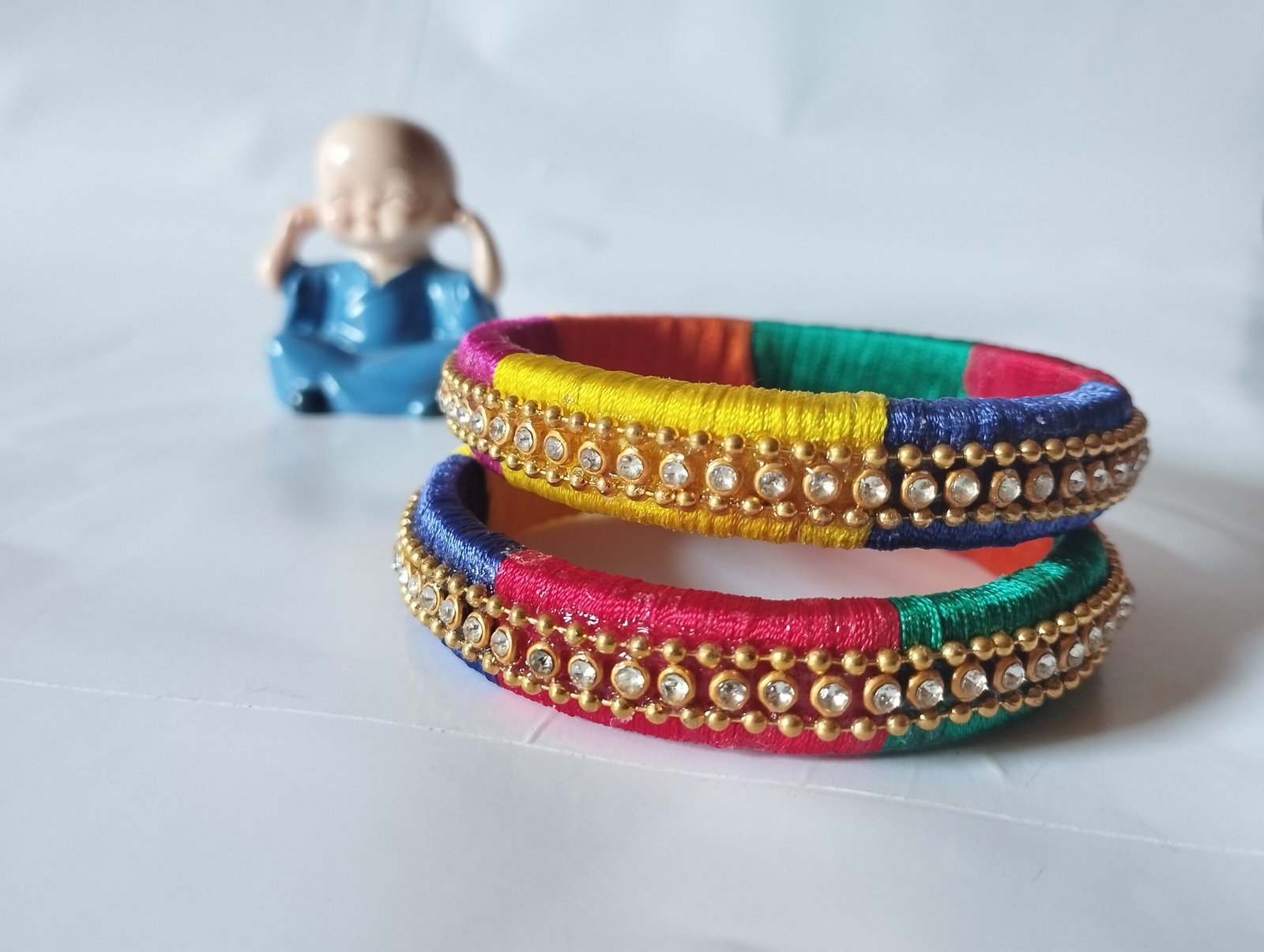 Double color clearance silk thread bangles