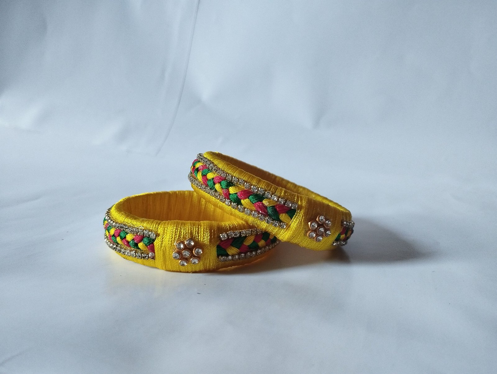 Yellow deals thread bangles