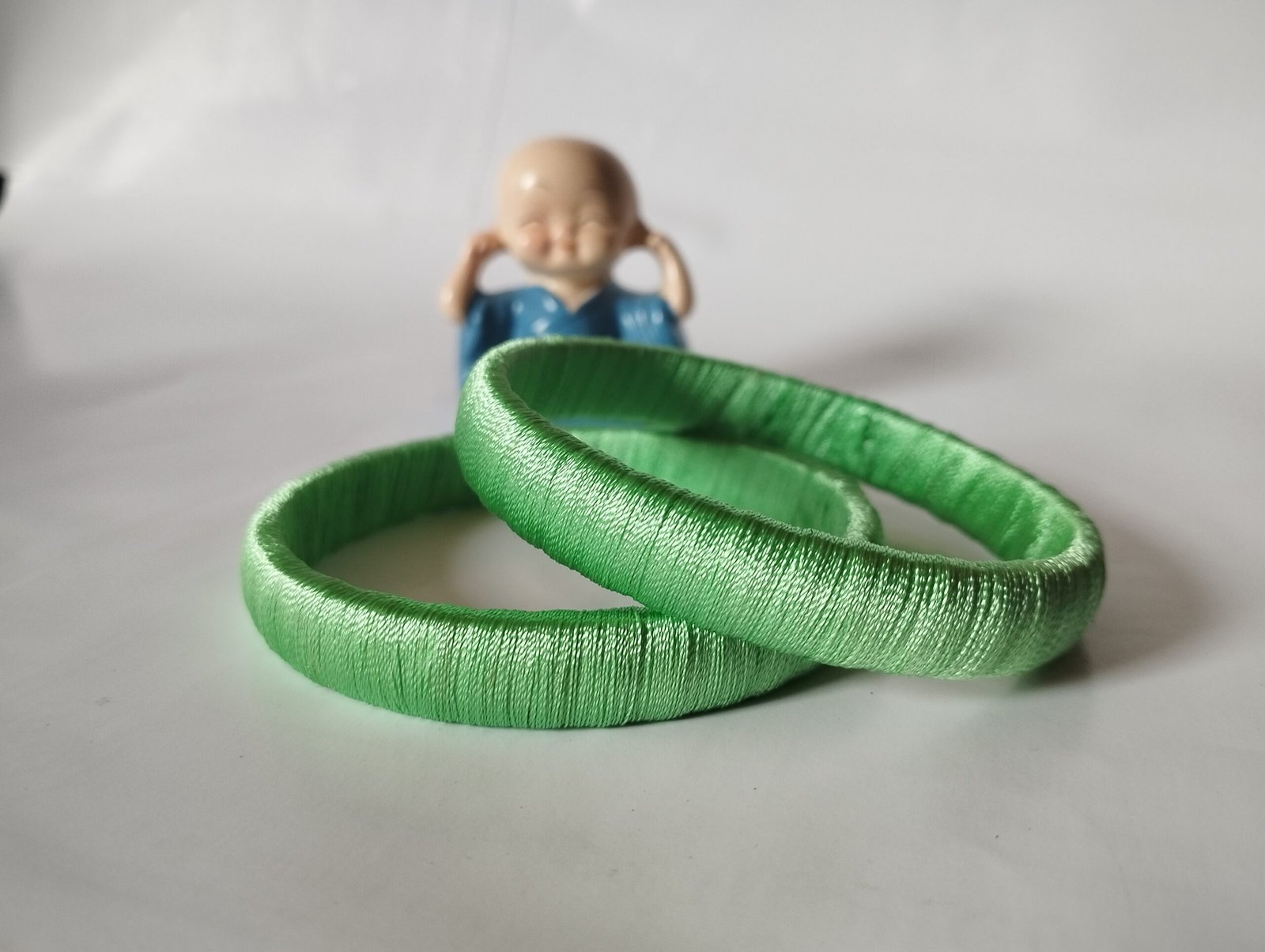 Light green deals silk thread bangles